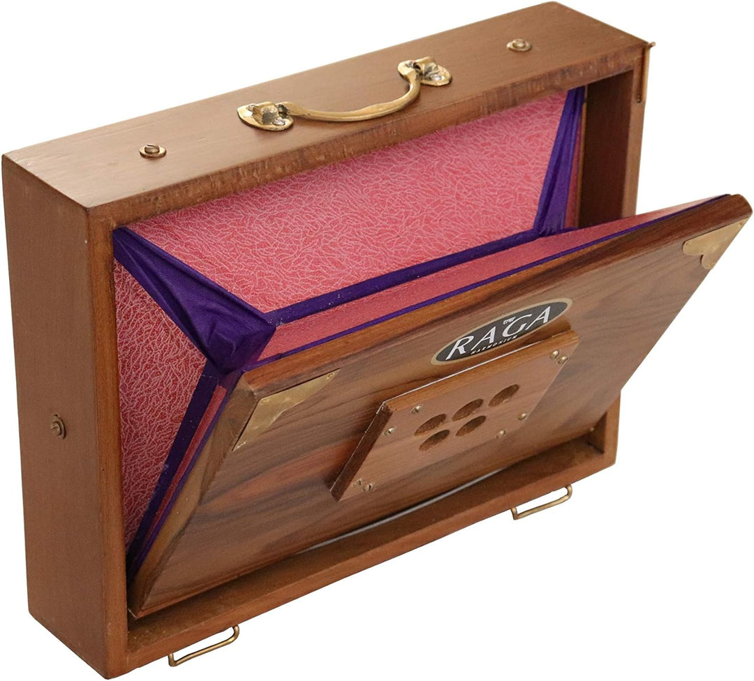 Shruti Box Raga, professionelles Modell, aus Teak-Holz, C-Tonleiter (c3 bis c4), 30 x 22 x 8,5 cm, G