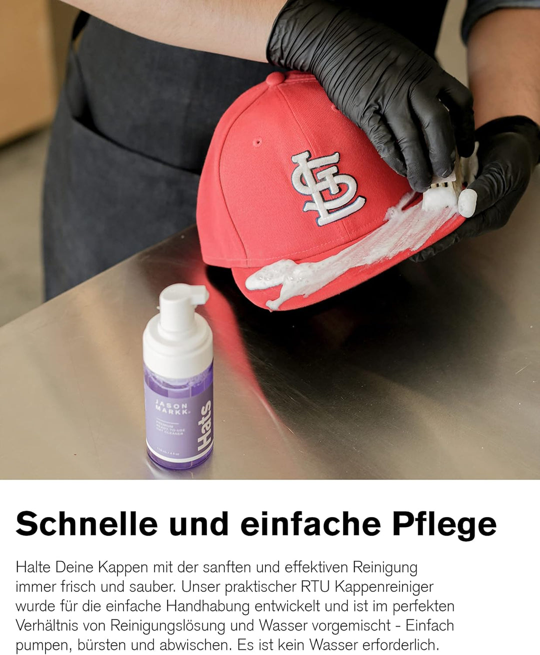 Jason Markk Hat Care Kit, 4 oz/ 118ml Schaumreiniger, Premium-Reinigungsbürste, reinigt effektiv Kap