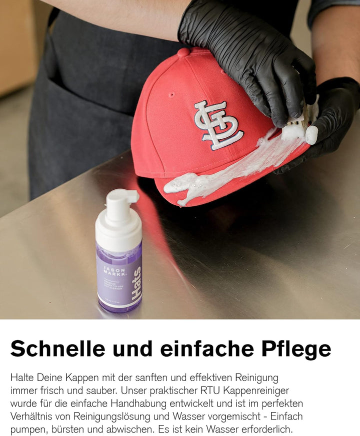 Jason Markk Hat Care Kit, 4 oz/ 118ml Schaumreiniger, Premium-Reinigungsbürste, reinigt effektiv Kap