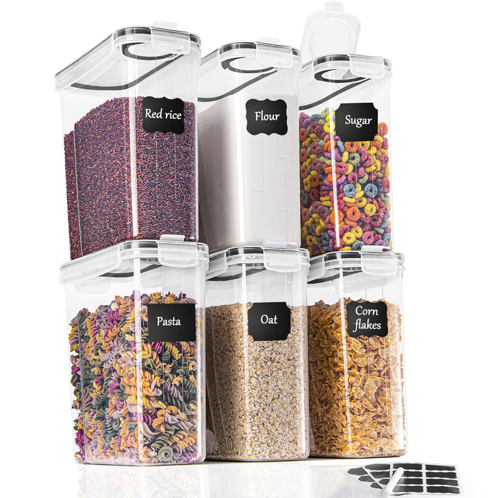 GoMaihe Vorratsdosen Set, 2.5L*6 Stück Aufbewahrungsbox Küche Organizer, Luftdicht Frischhaltedose P