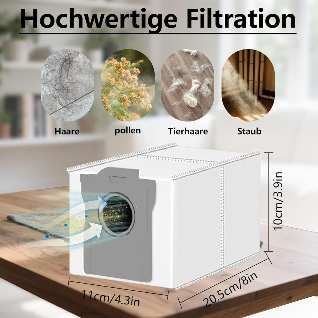 20 Stück Zubehör für Ecovacs Deebot X9 Pro Omni Staubsauger, 1 Hauptbürste, 1 Reinigungswalze, 4 Fil