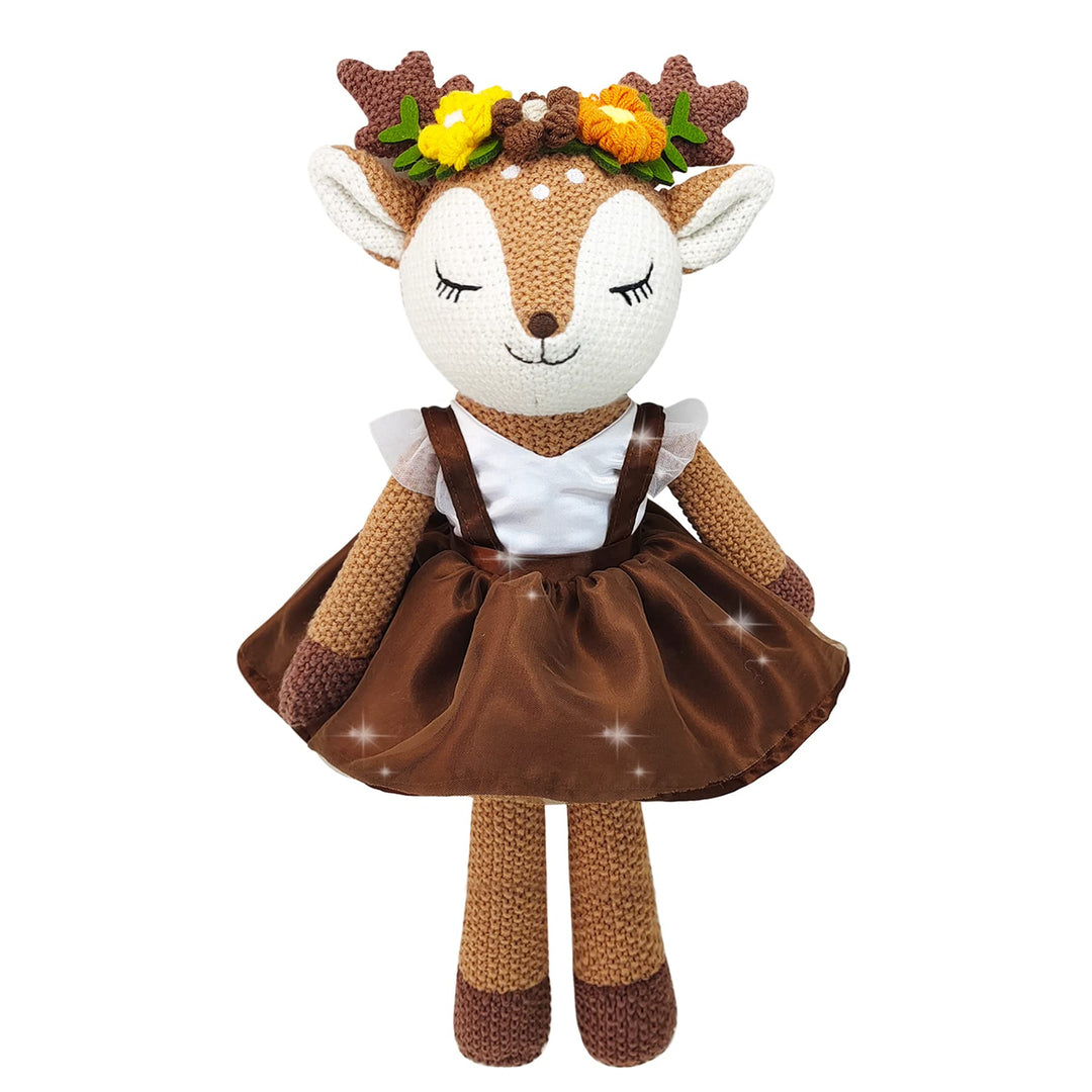 JUSTQUNSEEN Hirsch Plüschtier, 17" Rentier Plüschtier, Niedliche Plüschtiere Hirsch Ballerina Puppe,