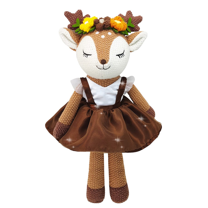 JUSTQUNSEEN Hirsch Plüschtier, 17" Rentier Plüschtier, Niedliche Plüschtiere Hirsch Ballerina Puppe,