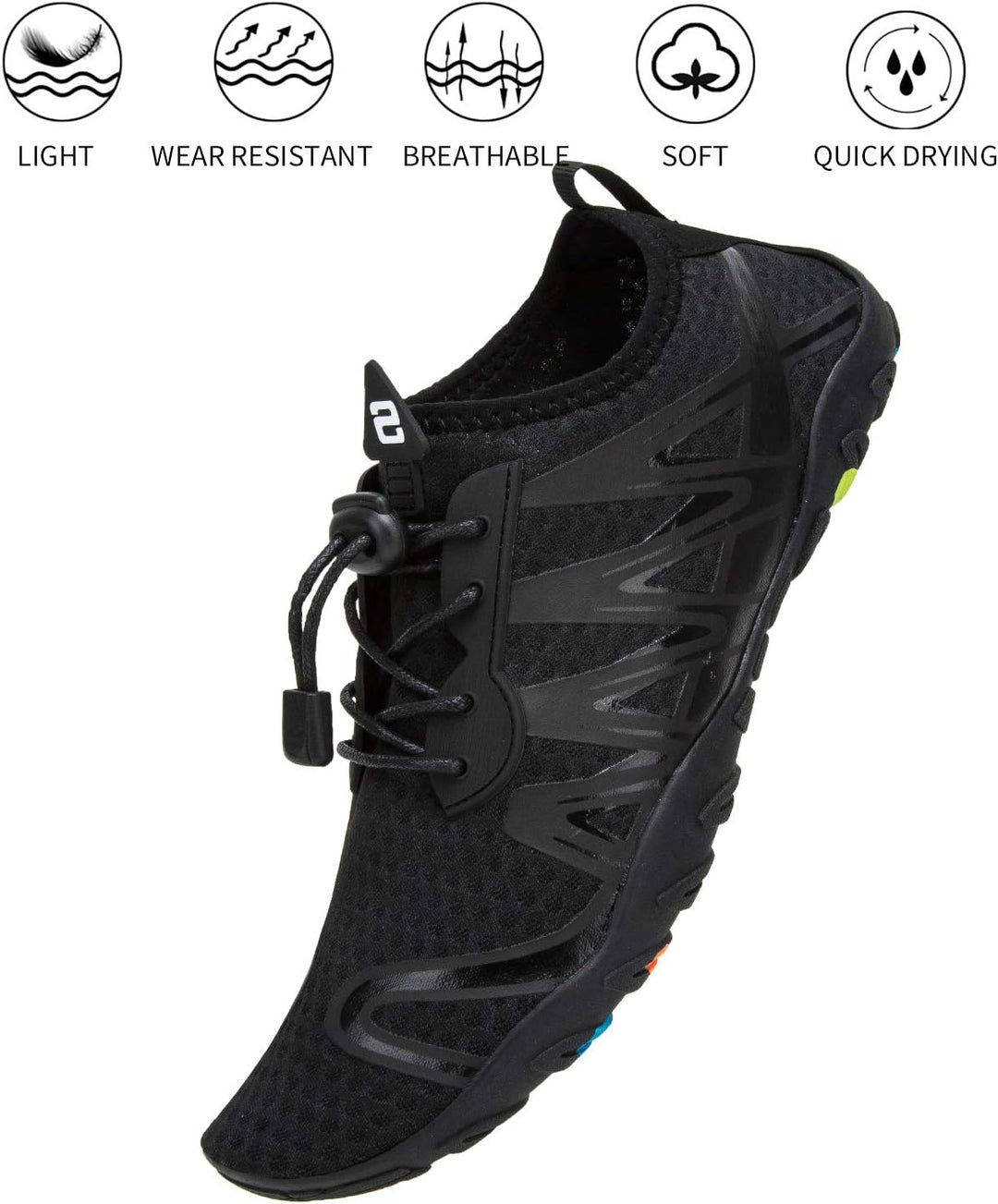 Strandschuhe Damen Herren Wasserschuhe Badeschuhe Unisex Atmungsaktiv Leicht Barfussschuhe rutschfes
