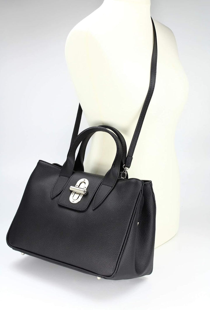Belli Echt Leder Handtasche italienische Damen Ledertasche Umhängetasche Henkeltasche in Glattleder,