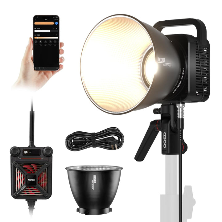 ZHIYUN Molus G300 [Official] Videolicht 300W, COB LED Videoleuchte mit Bowens Mount, Bi-Color Stream