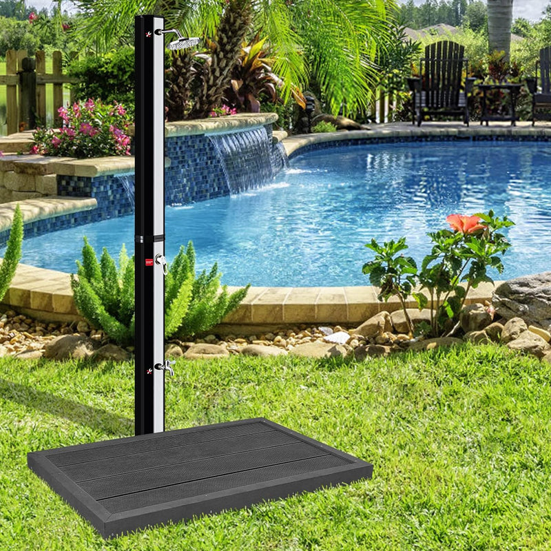 UISEBRT WPC Bodenelement Solardusche Garten Bodenplatte für Gartendusche Pooldusche Poolleiter Outdo