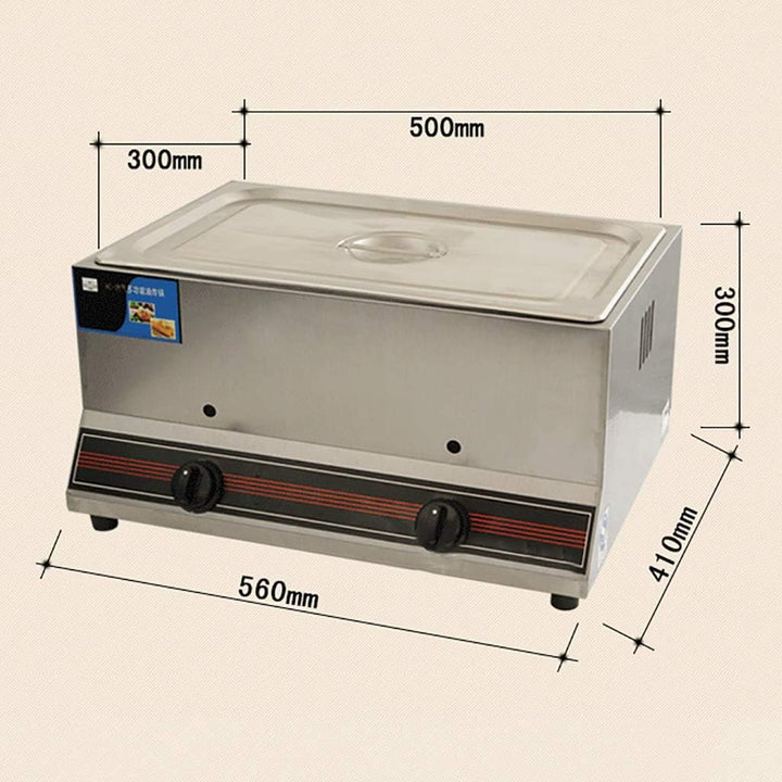 Deep Fryer Gas Fritteuse 22L Doppel-Zylinder-grosse Kapazitäts-Friteuse Edelstahl Material Infrarot-