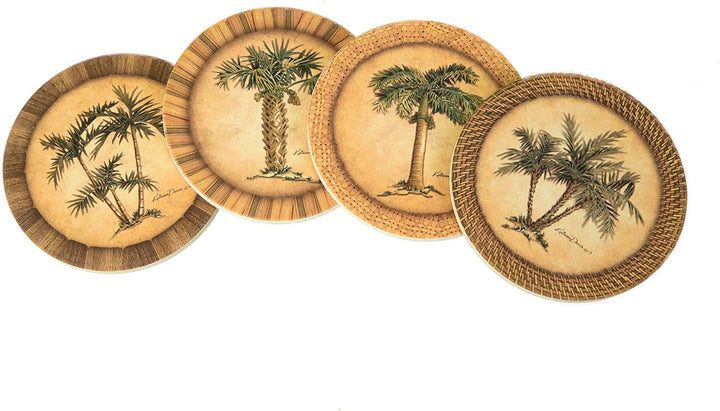 CoasterStone AS1990 saugfähig Untersetzer, 4–1/4-Zoll, Palmen, Set von 4