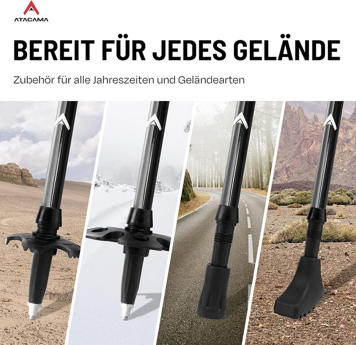 ATACAMA Nordic Walking Stöcke Damen und Herren Wanderstöcke Faltbar &amp; Wanderstöcke Teleskop aus Carb