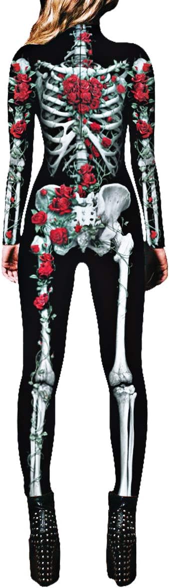 Neusky Lady Skull Skelett Kostüm Perfektes Kostüm für Halloween, Weihnachten, Karneval oder Mottopar