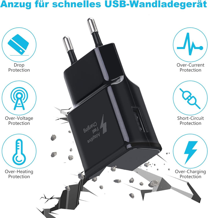 Samsung Schnellladegerät 15W Netzteil, schwarz, 3 Stück | Schnellladegerät 15W netzteil, für:Samsung