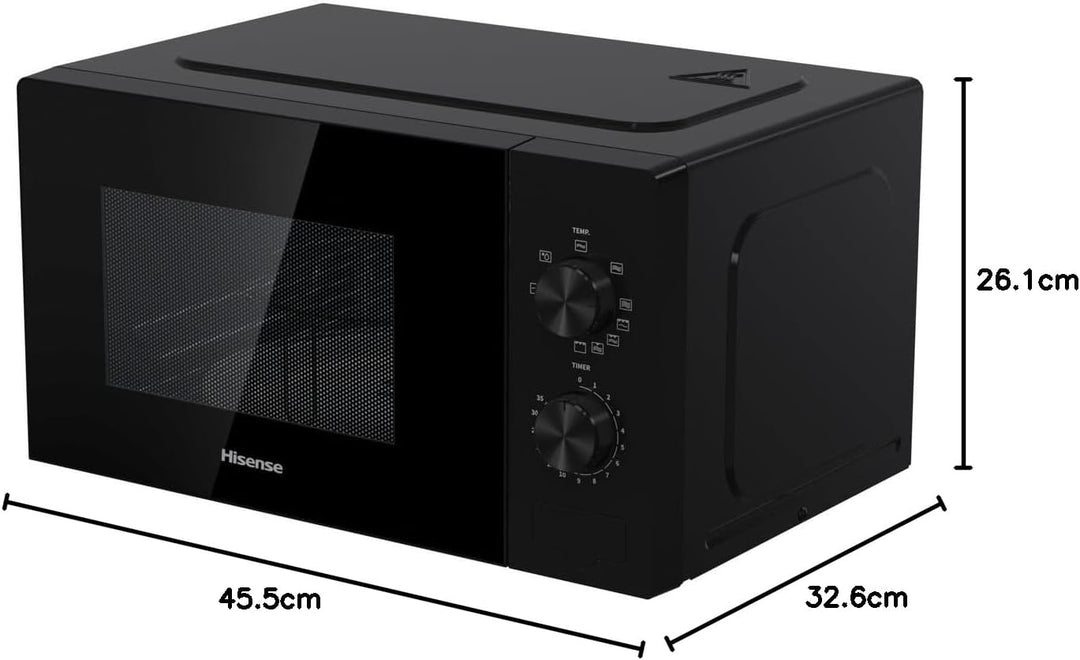 Hisense H20MOBP1G Mikrowelle mit Grill, Kapazität 20 l, 700 W Leistung, 900 W mit Grill, 5 Stufen, T