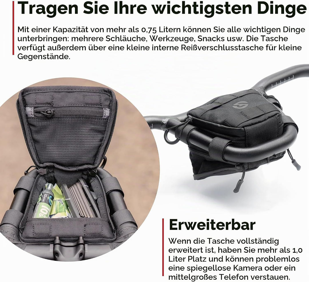 REDSHIFT Handlebar Bag for Kitchen Sink Handlebar with Loop Handlebar Bag With Loop, Handlebar Bag W