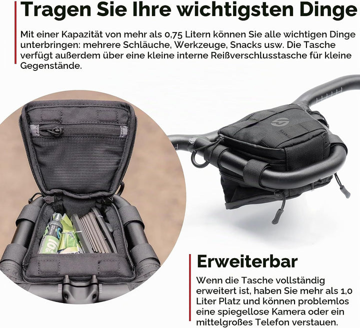 REDSHIFT Handlebar Bag for Kitchen Sink Handlebar with Loop Handlebar Bag With Loop, Handlebar Bag W