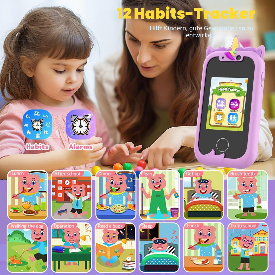 Kinder Handy, Kinder Kamera,Weihnachten Geburtstag Einhörner Geschenke Spielzeug für 3 4 5 6 7 8 9 1