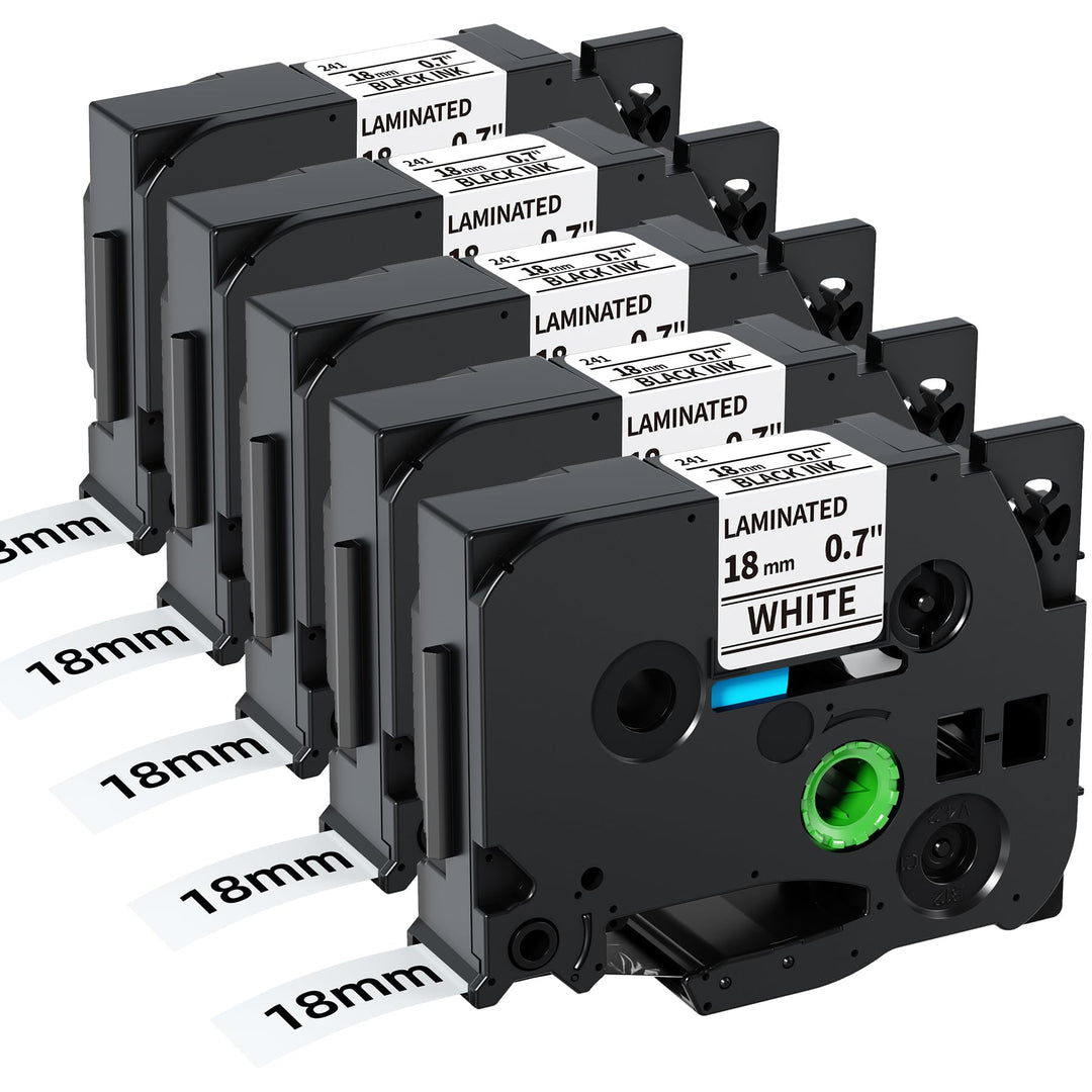 Fimax Kompatibel Schriftband TZe-241 18 mm als Ersatz für Brother P-touch Bänder Tze241 Etikettenban