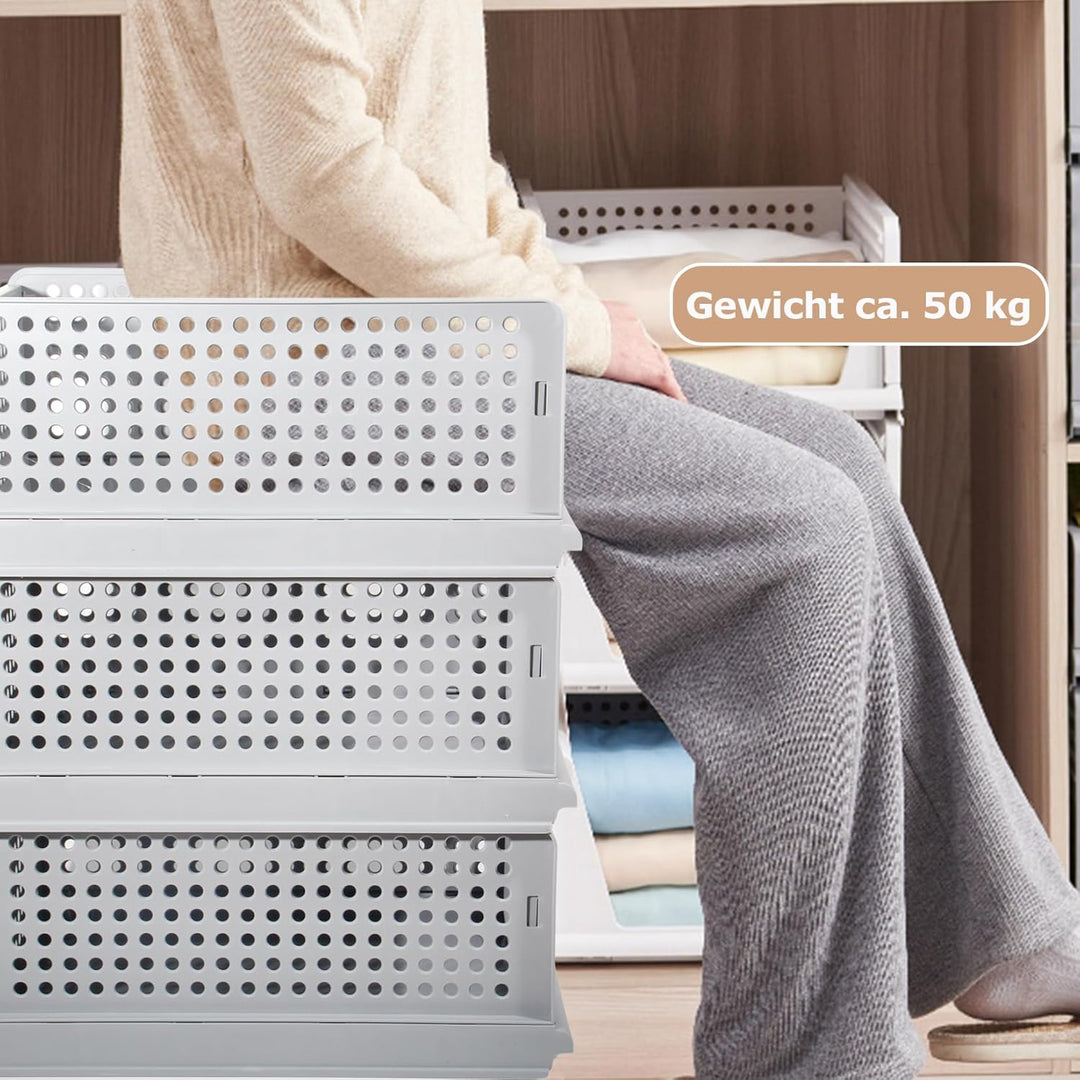 GREELUE Schrank Organizer Kleiderschrank 3 Stück, Faltbare Aufbewahrungsbox, Ordnungssystem für Schu