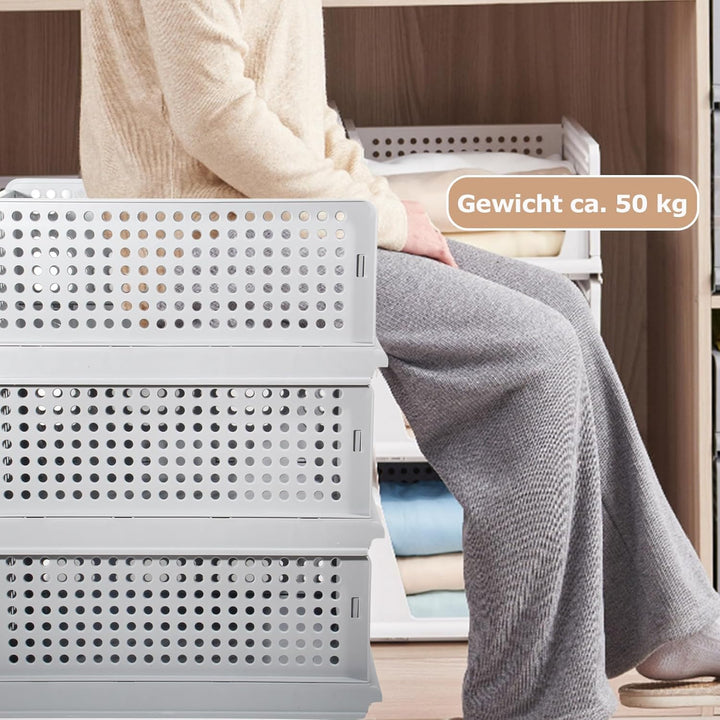 GREELUE Schrank Organizer Kleiderschrank 3 Stück, Faltbare Aufbewahrungsbox, Ordnungssystem für Schu