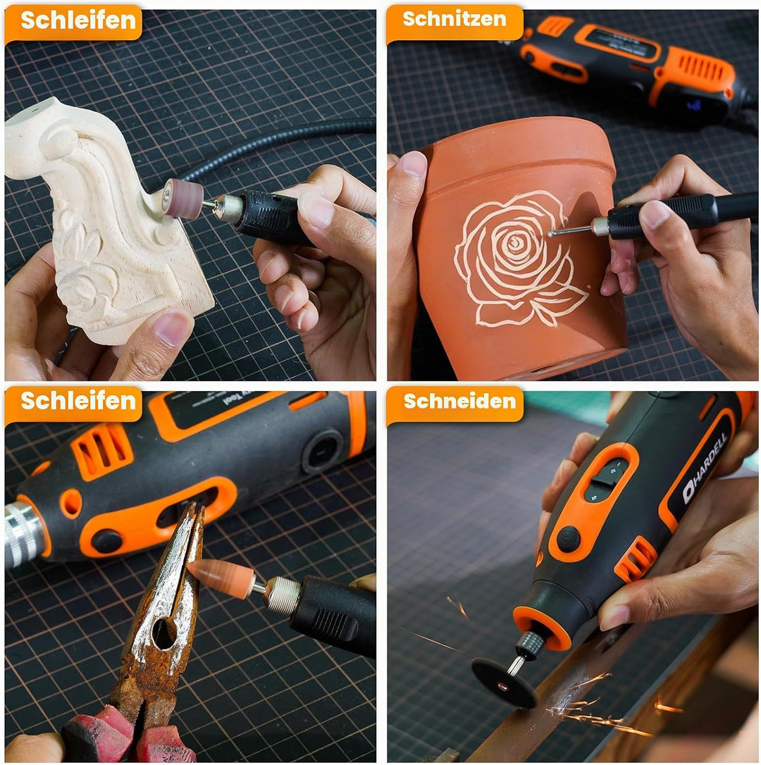 200W Corded Rotary Tool Kit with Fine Speed Control &amp; Flex Shaft 8000-40000 RPM Digital Display, 155