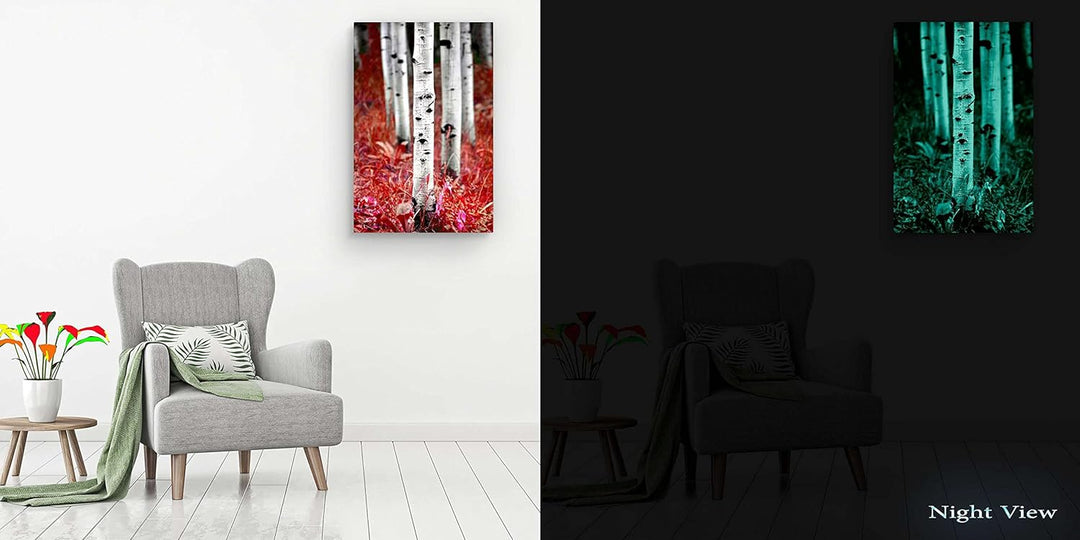 Startonight Bilder Aspen-Waldbäume, Leinwandbilder Moderne Kunst, Rot Natur Wanddeko Kunstdrucke, Wa