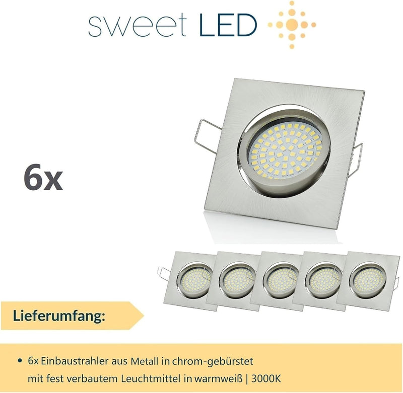 Sweet Led Einbaustrahler flach einbauspots aus aluminium 230V deckenspots 3,5W einbauleuchten Schwen