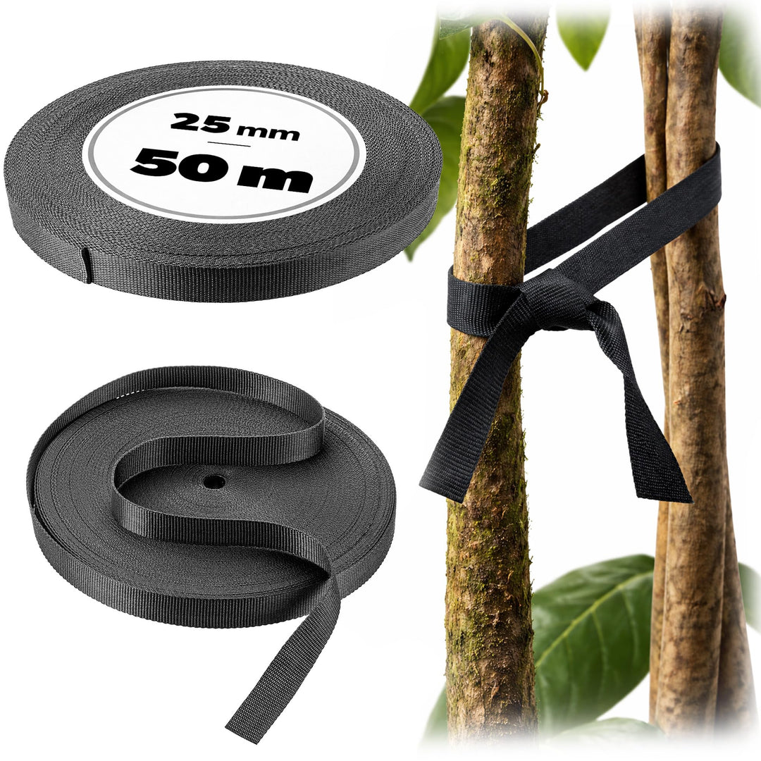 KADAX Baumbindeband 25mm x 50m, Bindeband zur sicheren Befestigung von Bäumen & Sträuchern, Baumbind