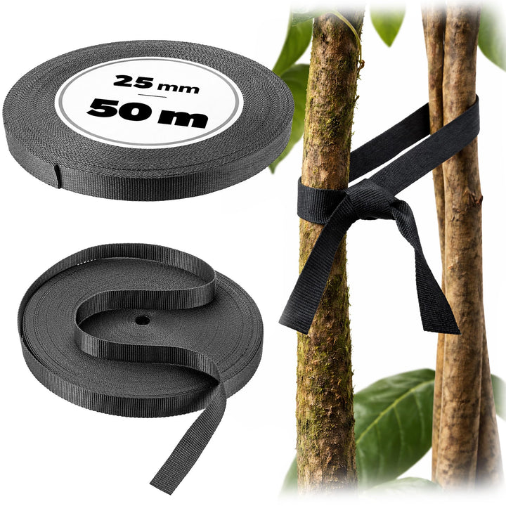 KADAX Baumbindeband 25mm x 50m, Bindeband zur sicheren Befestigung von Bäumen & Sträuchern, Baumbind
