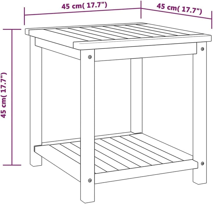 vidaXL Beistelltisch aus Akazienholz, geölt, für Garten, Terrasse, Veranda, Möbel