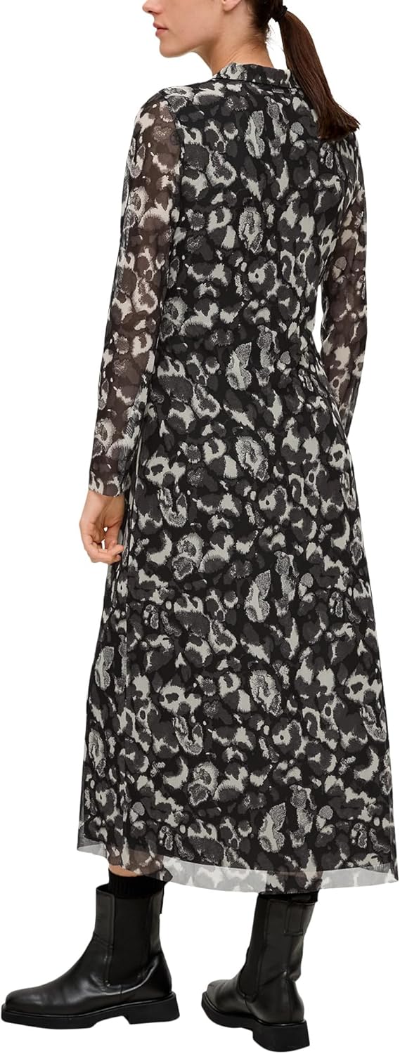 s.Oliver BLACK LABEL Maxikleid aus Lyocellmix, Grau