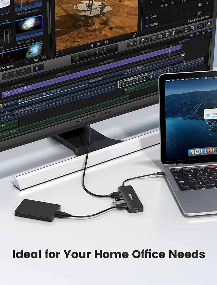 USB C Hub für MacBook Air M2, Dockteck 5 in 1 Dock USB C HDMI Adapter 4k 60hz, 3 USB-3.0, 100W PD fü