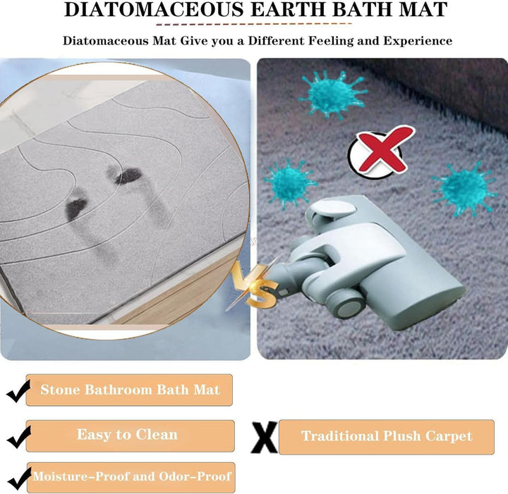 Dai Lufei Stein-Badematte – Natürliche Kieselgur, Super Saugfähige Duschmatte, Schnell Trocknende, r