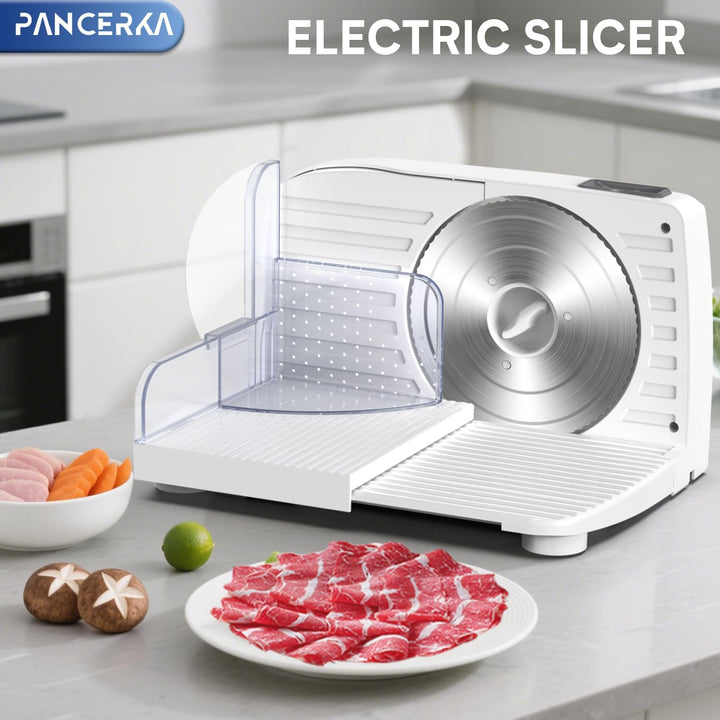 1PC Meat Slicer, 200W Electric Deli Food Slicer, 0-15mm Adjustable Thickness, Suitable for Home and