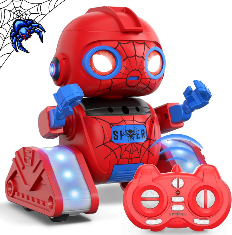 Ophy Roboter Kinder Spielzeug Spider, wiederaufladbar und projizierbar, RC-Roboter mit LED-Augen und