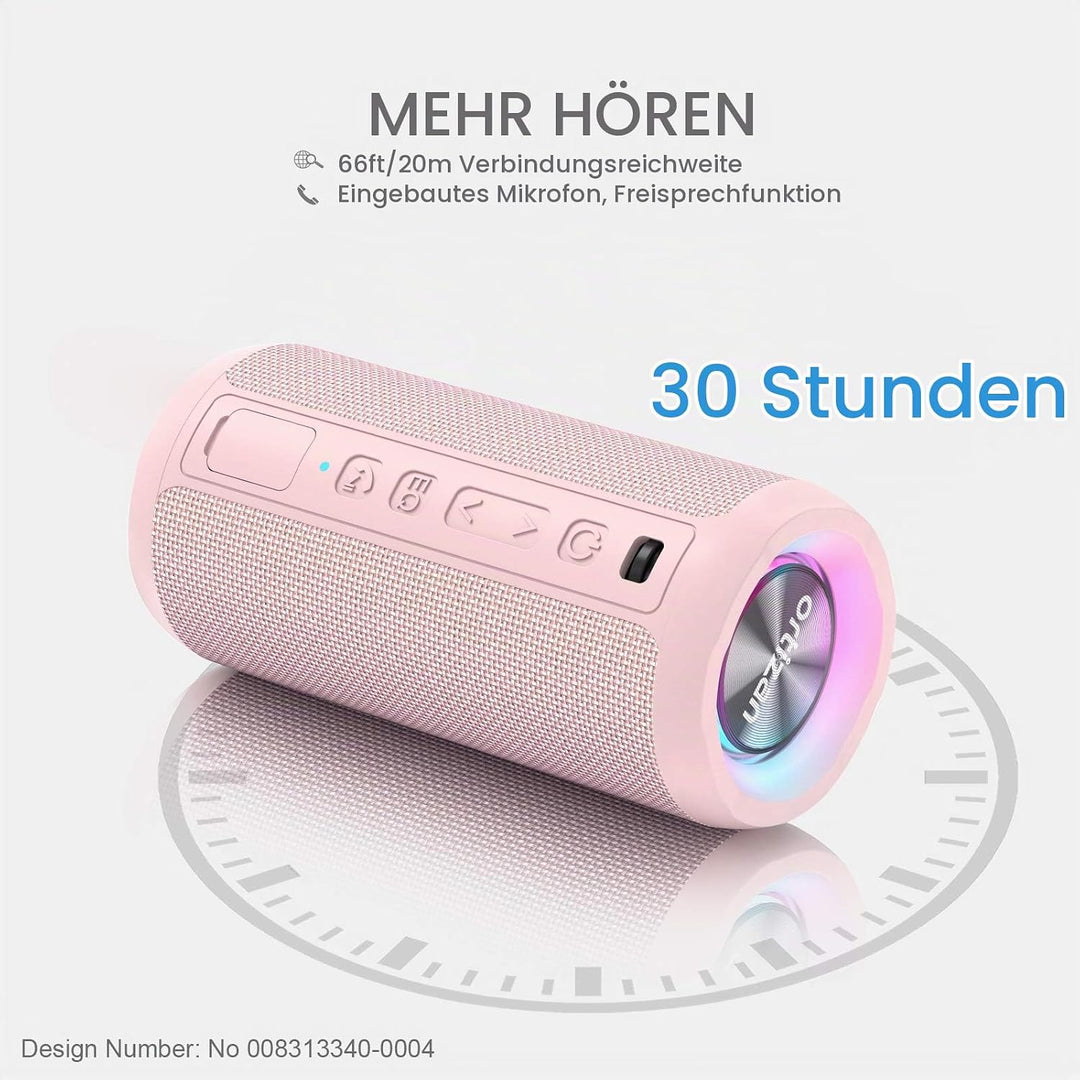 Ortizan Bluetooth Lautsprecher mit Licht, Musikbox Tragbarer Bluetooth Box mit IPX7 wasserdicht, Dua