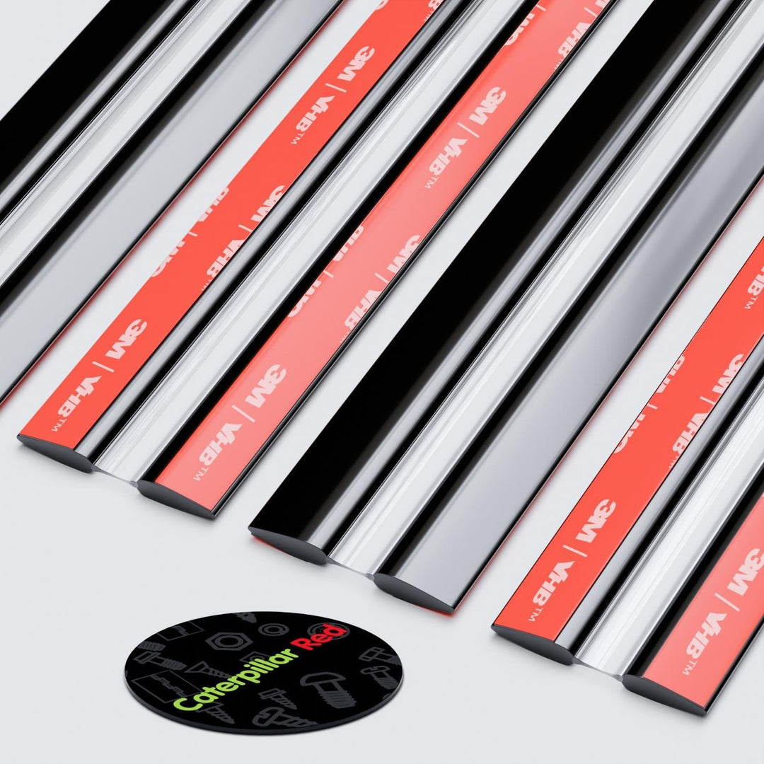 4x 200mm Schwarz Flex-Scharniere mit niedrigem Profil - Kein Klebstoff erforderlich. Selbstklebendes