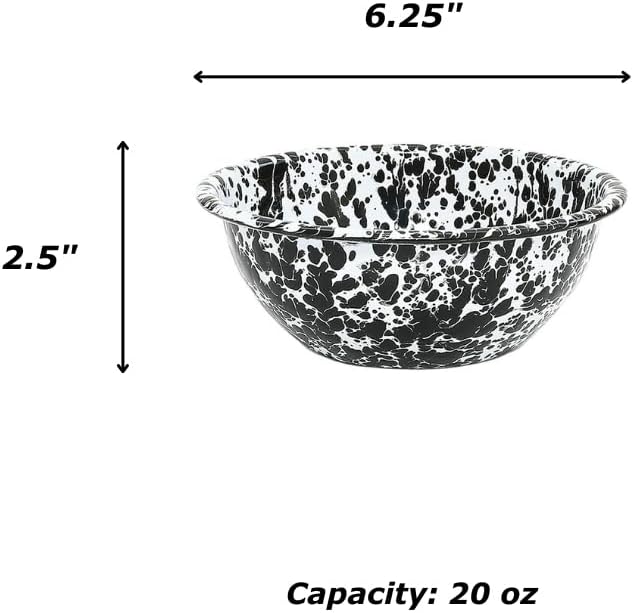 Crow Canyon Home Satz mit 4 Emaille-Schalen, 590ml, Langlebiges Emaillegeschirr - Perfekt für den tä