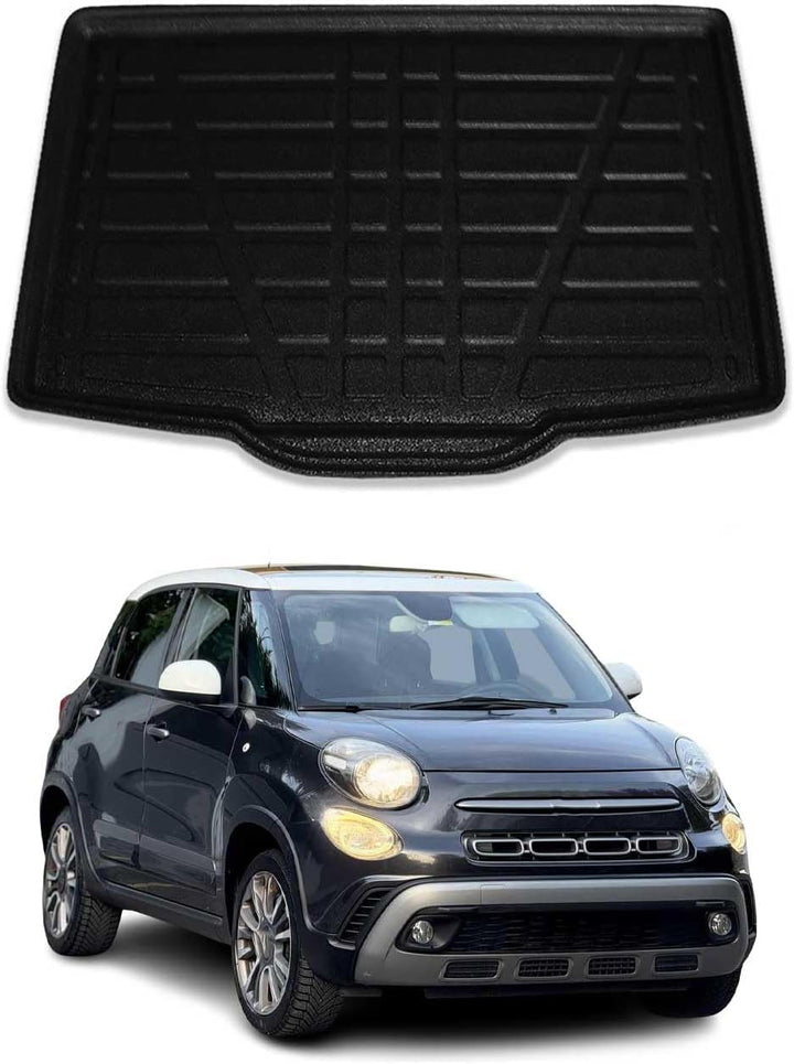 OMAC Kofferraumwanne Laderaumwanne kompatibel mit FIAT 500L 2013-2018 Gummi TPE Schwarz Kofferraumwa