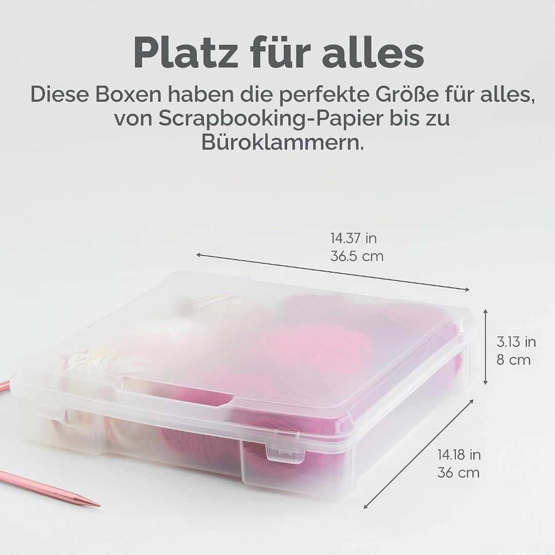 Iris Ohyama, Tragbarer Aufbewahrungskoffer aus Kunststoff, Bastelkiste, SBC-350E, Transparent Papier