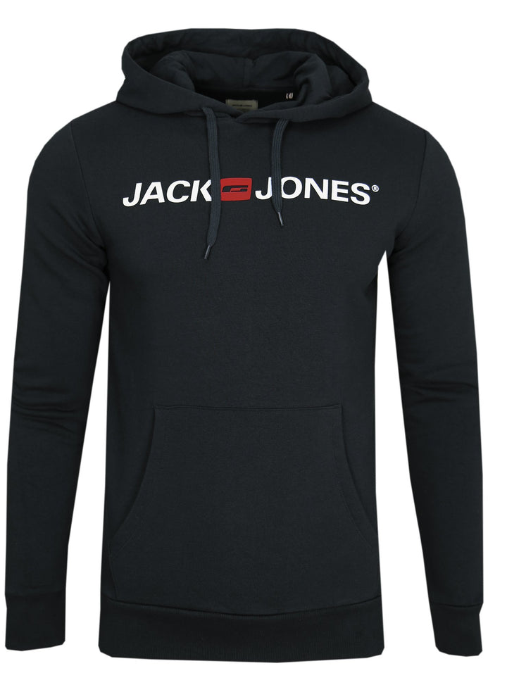 JACK & JONES Male Kapuzenpullover Logo Kapuzenpullover S Schwarz (Black Detail: Reg Fit), S Schwarz