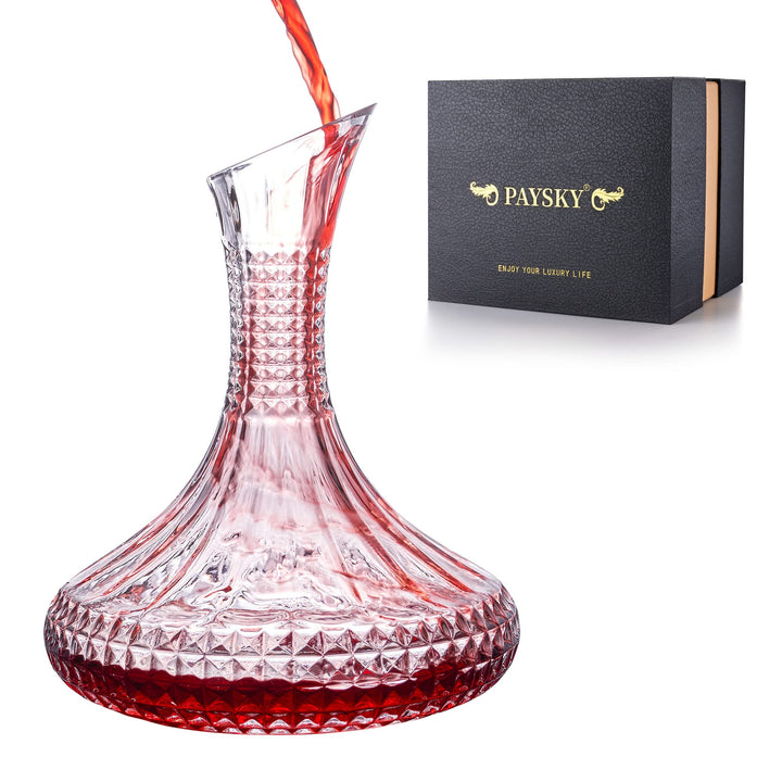 Paysky Dicker Weindekanter mit Geschenk-Box, Kristallglas, gravierter Dekanter, elegantes Geschenk u