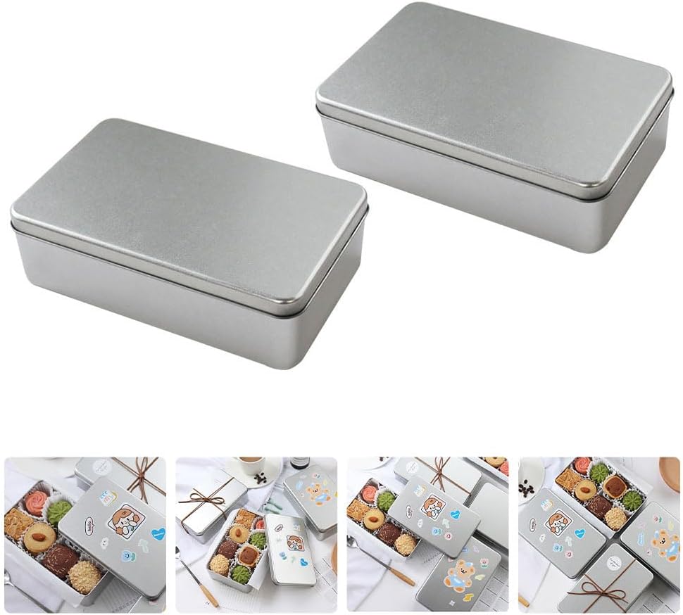 2Er Set Elegante Metalldosen Mit Deckel - Vielseitige Keksdosen Aus Weissblech Für Kekse Süssigkeite