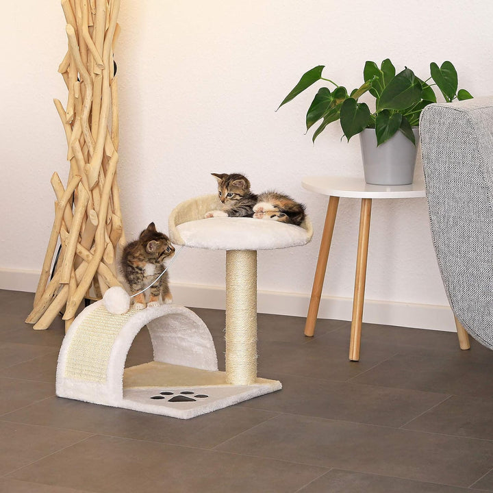 lionto Kratzbaum Kletterbaum Katzenkratzbaum Katzenbaum Höhe 43 cm, beige/weiss Beige/Weiss 43 cm, B