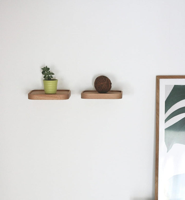 anaan Raft Wandregal viereckig Schweberegal Holz Kleine Regale Wandablagen Präsentation Deko Regal P