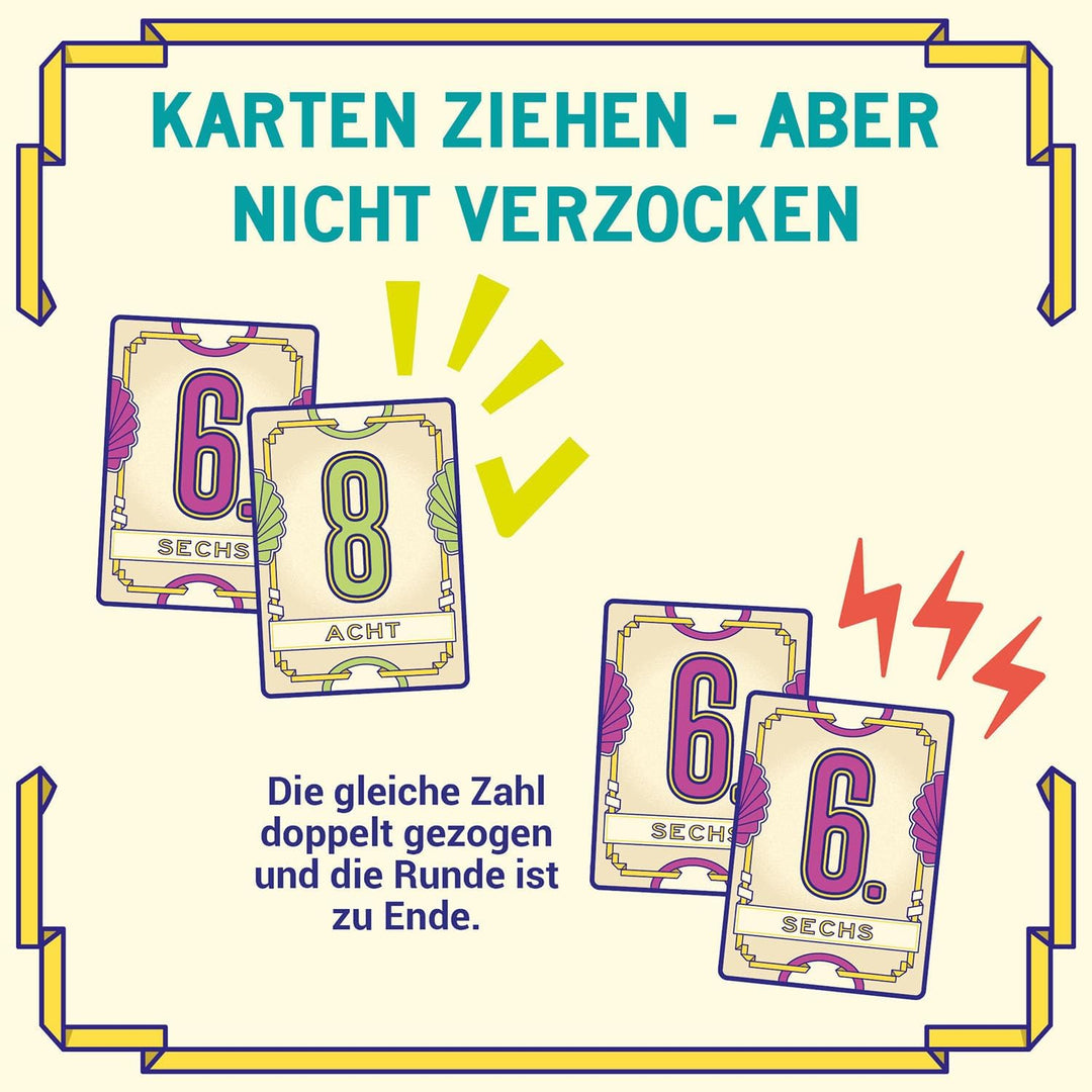 Kosmos 685430 Flip 7, deutsche Ausgabe, Kartenspiel mit schnellem und einfachen Black Jack Prinzip,