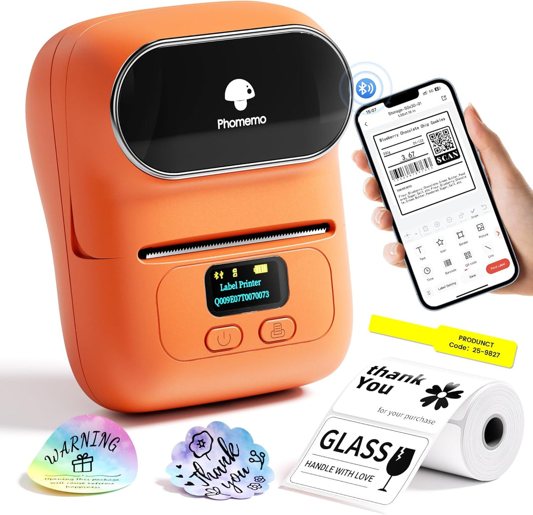 Phomemo M110 Etikettendrucker - Mini Bluetooth Etikettendrucker, Thermo Etikettendrucker Handdrucker