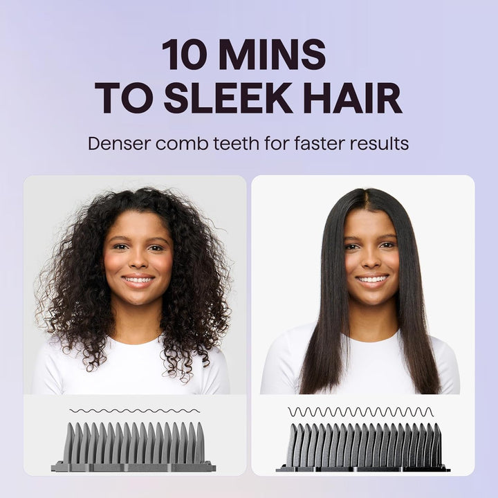 Wavytalk Glättbürste, Ionische Glätteisen und Bürste 2 in 1, Verbrühungsschutz Keramik Haarglätter B