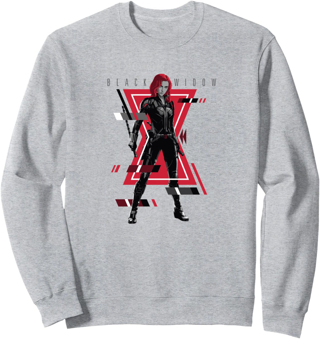 Marvel Black Widow Logo Glitch Portrait Sweatshirt