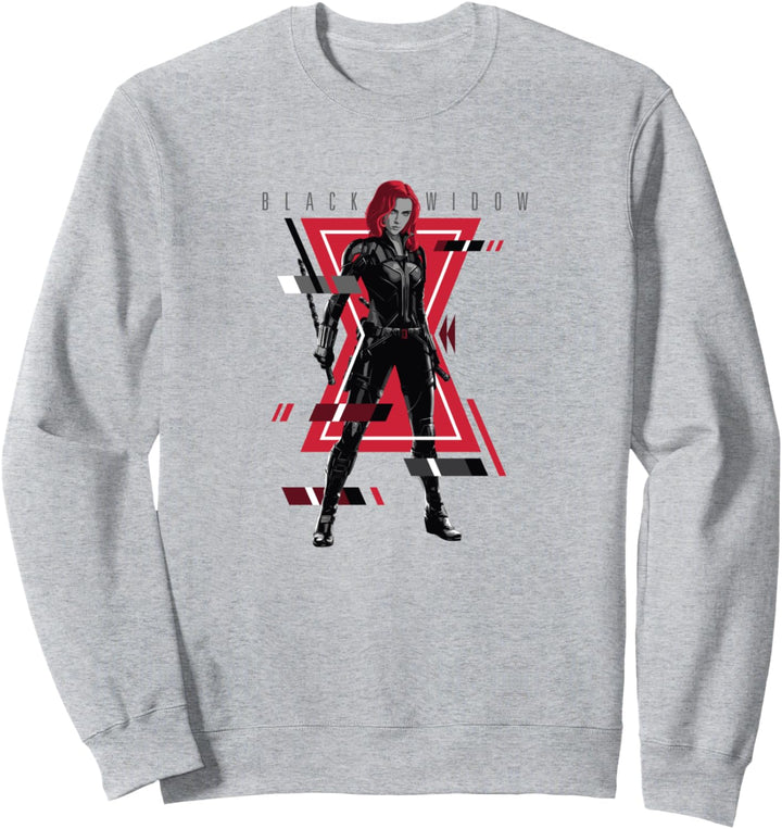 Marvel Black Widow Logo Glitch Portrait Sweatshirt