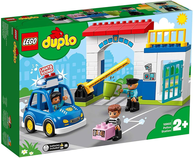 LEGO 10902 DUPLO Polizeistation mit Polizeiauto, Gefängniszelle und 2 Polizisten als Minifiguren, Li